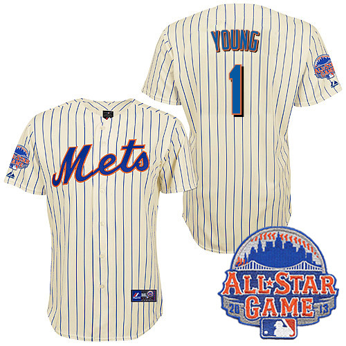 Chris Young #1 MLB Jersey-New York Mets Men's Authentic All Star White Baseball Jersey